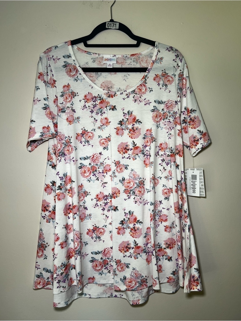 LuLaRoe Perfect T White Floral Top